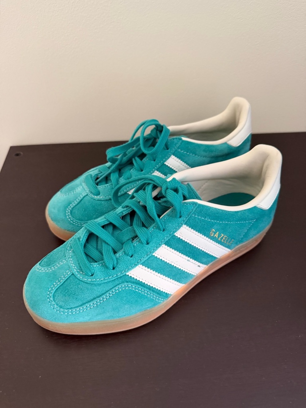 adidas concepts limited edition teal Gazelle Suede Sneakers